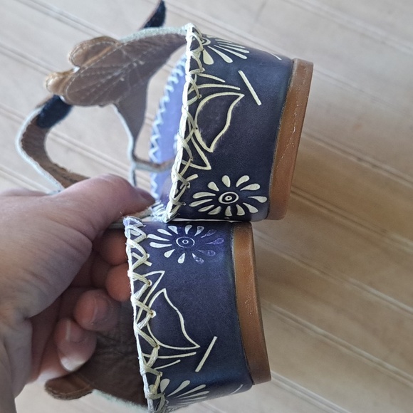 Spring Step Florentina Floral Leather Adjustable Strap Comfort Wedge Sandal - Picture 7 of 15